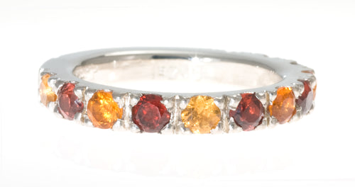 Citrine and Garnet Pave Ring in Sterling Silver