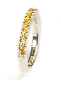 Yellow Sapphire Pave Ring in Sterling Silver
